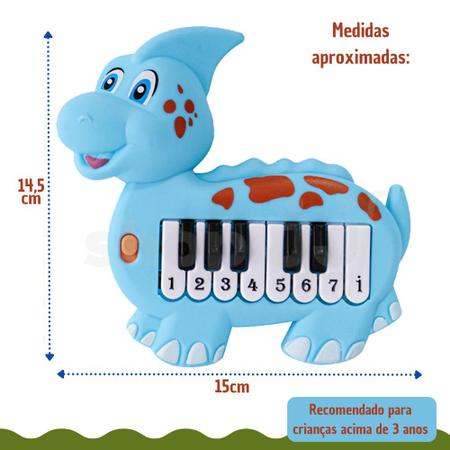 Imagem de Teclado Musical Brinquedo Colorido Bebê Dinossauro Educativo