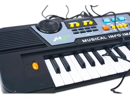 TECLADO MUSICAL INICIANTE 37 TECLAS C MICROFONE INFANTIL - Ri Happy