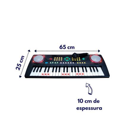 Teclado musical Infantil c/ microfone Mini 44 Teclas Profissional Turbinho  - Teclado Infantil - Magazine Luiza