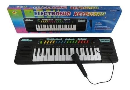 Piano Teclado Infantil Com Microfone Bivolt 54 Tecla Tocamp3