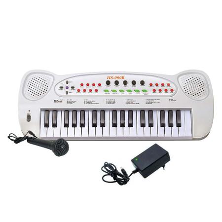 Teclado Infantil 49 teclas semi profissional MP3 c/ microfone em