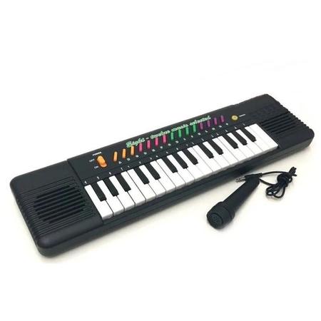 Teclado Infantil Eletrônico Musical para Criança com Microfone Preto -  Aladim Kids