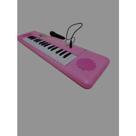 Teclado infantil com microfone rosa HomCom