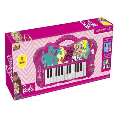 Teclado Infantil Barbie Fabulosa Com Função Mp3 8007-1 Fun - Chic Outlet -  Economize com estilo!