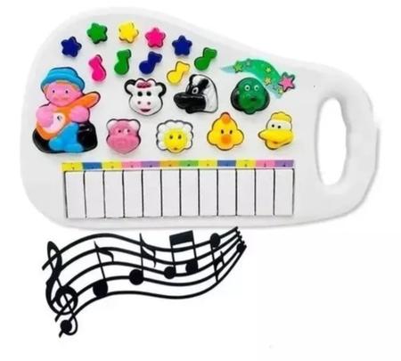 Teclado Musical Infantil Educativo mais Som De Animais Fazenda Cor Colorido - Fun Time CM Imagem de Teclado Musical Infantil Educativo mais Som De Animais Fazenda Cor Colorido