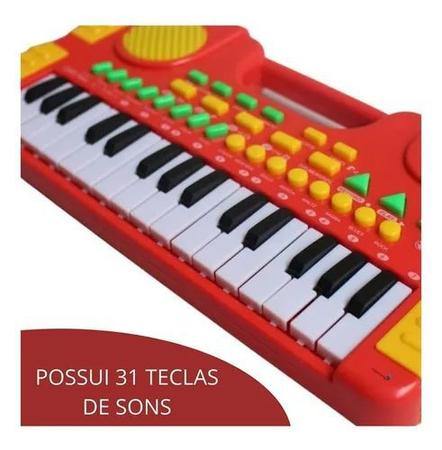 Teclado infantil 31 teclas brinquedo piano musical reproduz e