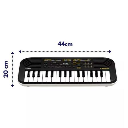 TECLADO MUSICAL INFANTIL CASIOTONE PRETO E BRANCO SA-51H2