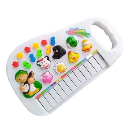 Piano teclado infantil com música e sons de animais da fazenda - Ditudotem  