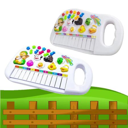 Imagem de Teclado Musical Infantil Piano Educativo Som Animais Fazenda