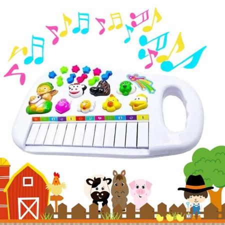 Imagem de Teclado Musical Infantil Piano Educativo Som Animais Fazenda
