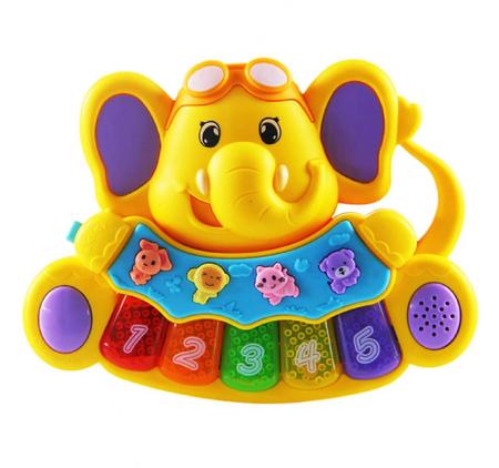 Brinquedo Pianinho Musical para Bebês Piano Infantil com Som e Luzes  Elefante Azul