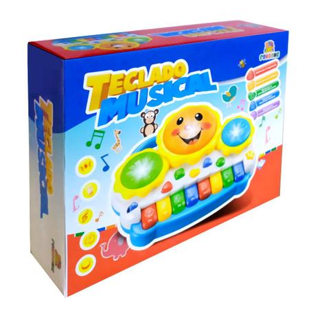 Brinquedo Para Bebê Educativo Piano Tambor Com Musica E Luz Teclado Infantil  Colorido - Toys - Piano / Teclado de Brinquedo - Magazine Luiza