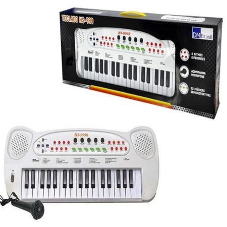 Teclado Piano Divertido Music Azul - Dm Toys - Livraria e