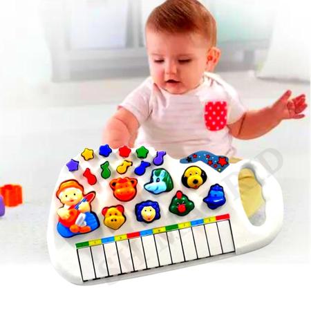 Piano Infantil Teclado Musical de Brinquedo Educativo Para Bebe Crianças  Pequenas 3 anos Fazendinha Sons de Animais
