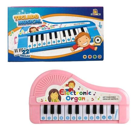 Teclado Infantil Piano Musical Tambor com Musica e Led - Fungame CPO56707