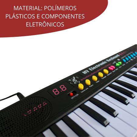 Teclado Musical Piano Infantil Com Microfone Iniciante 37 Teclas 6