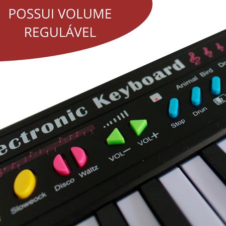 01 02 015 Teclado infantil piano, prático pequeno compacto seguro ABS para  piano para casa (órgão eletrônico-azul)