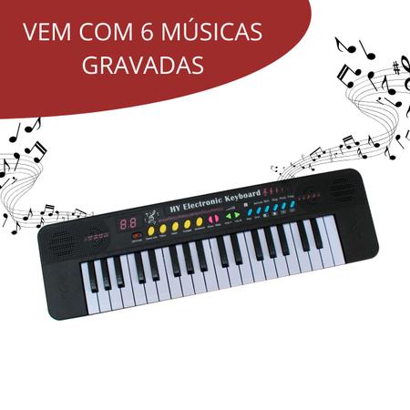Teclado Musical Infantil C/ Microfone Musicas Tocar Cantar - MTM