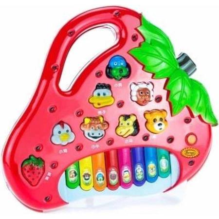 Piano teclado infantil bebe bichos musical moranguinho king toys