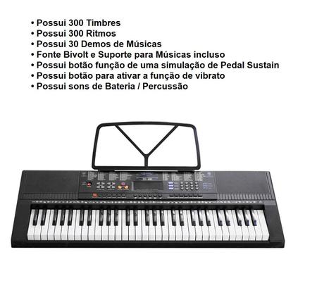 Teclado musical Tipo Yamaha Psr iniciante infantil criança