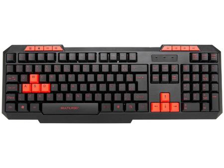 Imagem de Teclado Numérico Gamer USB Multilaser Hotkeys Slim - ABNT 2 Preto e Vermelho TC242