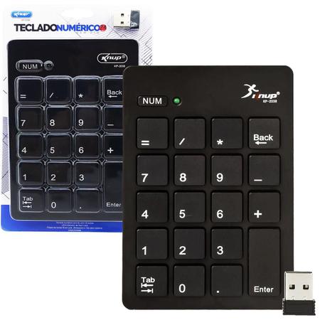 Teclado Numérico Usb Sem Fio 2.4ghz Numpad Numérico Número 1