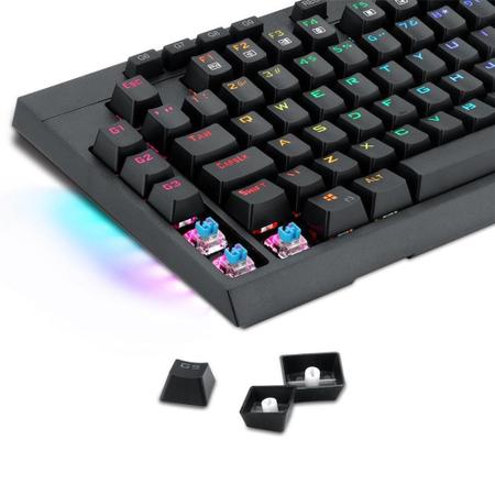 Imagem de Teclado Óptico Gamer Redragon Broadsword Pro, RGB, USB, Sw Brown, Anti-Ghosting, ABTN2 - K588RGB-PRO