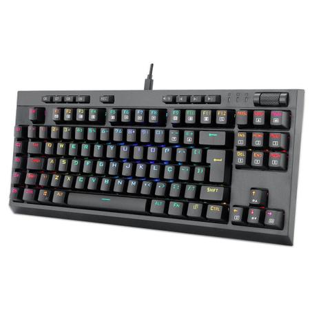 Imagem de Teclado Óptico-Mecânico Gamer Redragon BroadSword Pro RGB, Switch Vermelho, ABNT2