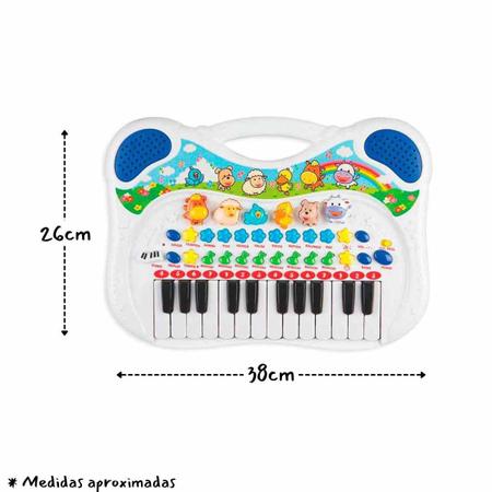 Piano infantil teclado musical bebe ia ia o bichos tecladinho bebe