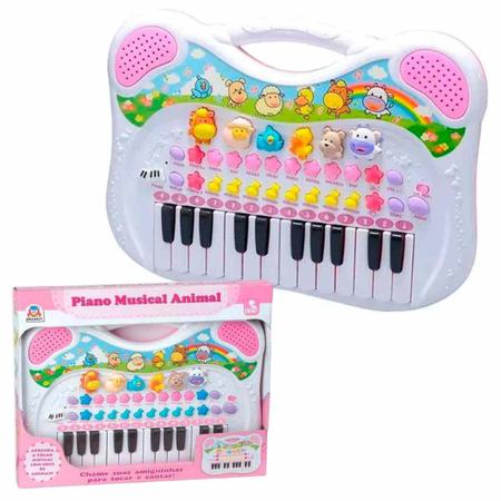 Teclado Pianinho Animal Rosa Piano Infantil Bebe Com Gravador Sons de 6  Bichinhos Didático Educativo Braskit - Piano / Teclado de Brinquedo -  Magazine Luiza