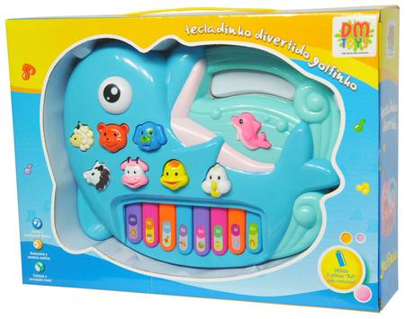 Pianinho Infantil Educativo com Músicas Sons de bichos e Jogo em Português  - DM Toys - Piano / Teclado de Brinquedo - Magazine Luiza