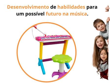 Eduland: Teclado Infantil Rock Star 37 Teclas com Banquinho · El