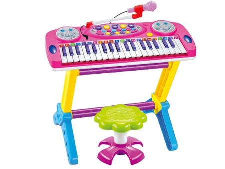 Teclado Infantil Musical Piano 37 Músicas com Microfone Rosa - Fun Game -  Piano / Teclado de Brinquedo - Magazine Luiza