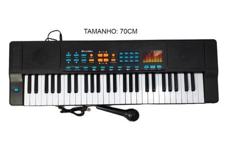 Teclado Infantil com Microfone 54 Teclas HS5460A 70cm, DM Toys, Preto,  DMT5700