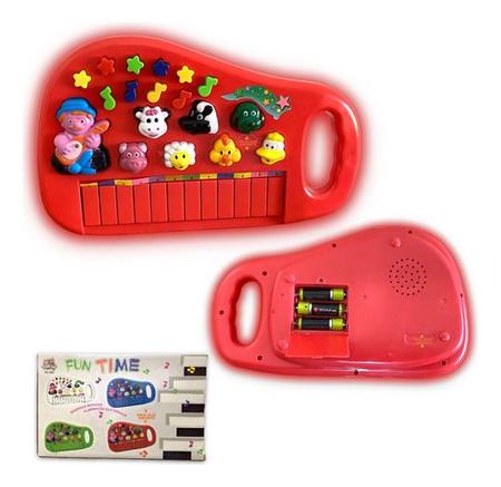 Teclado Piano Infantil Menino Menina Luz Som De Bicho Animal no Shoptime