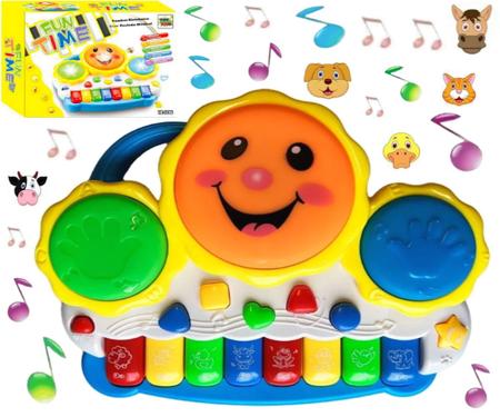Piano Teclado Infantil Musical Bichos Fazendinha Rosa Art Brink – DreamToys