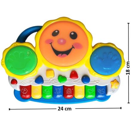 Piano Teclado Musical Bichos Fazendinha Infantil Eletronico