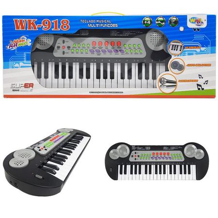 Piano Teclado Infantil com 37 Teclas, Microfone, Vários Modo de