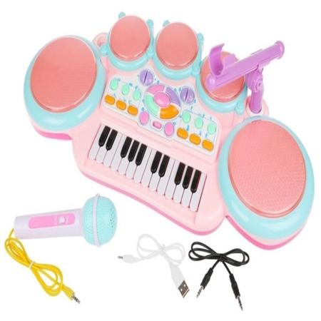 Piano Brinquedo Musical Karaokê Teclado Infantil com Microfone - Rosa -  Toys - Piano / Teclado de Brinquedo - Magazine Luiza