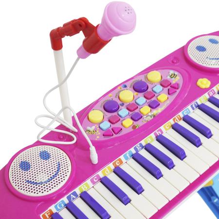 Teclado Infantil Musical Piano 37 Músicas com Microfone Rosa - Fun Game -  Piano / Teclado de Brinquedo - Magazine Luiza