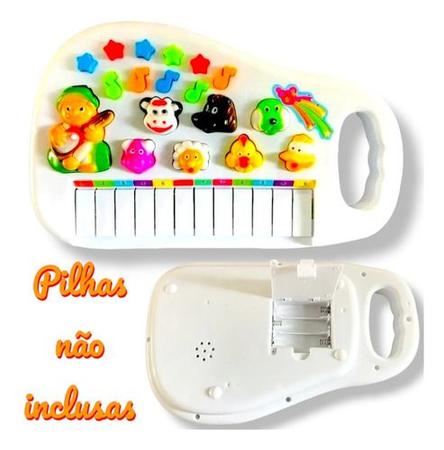 Brinquedo Infantil Pianinho Musical Fazendinha Musicas Sons de