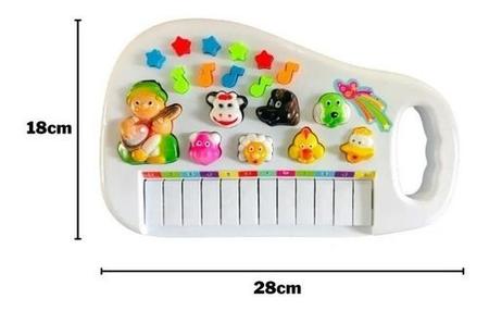 Pianinho Teclado Musical Infantil Som Luz Fazendinha Animais - Click  Compras Na Internet®