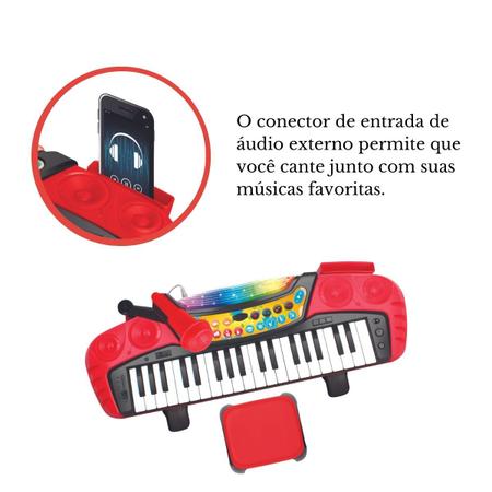 Imagem de Teclado Piano Musical Grava E Reproduz C/ Banquinho  - Zoop