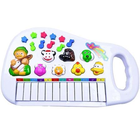 Pianinho Teclado Musical Infantil Som Luz Fazendinha Animais - Click  Compras Na Internet®