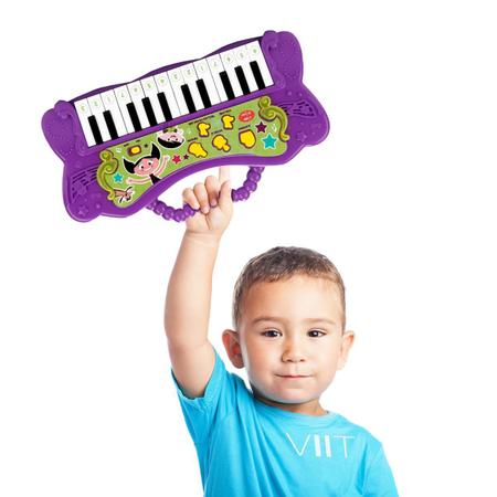 Teclado Eletrônico Happy Unicórnio Luz Musica Brinquedo Infantil da Well  Kids no Shoptime