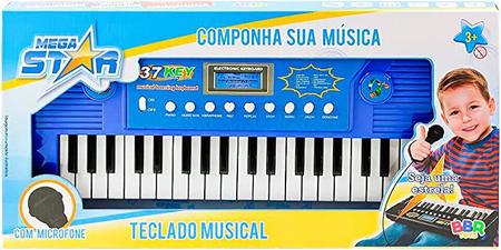 Teclado Infantil com Microfone - Mega Star - Componha sua Música - BBR Toys  - superlegalbrinquedos