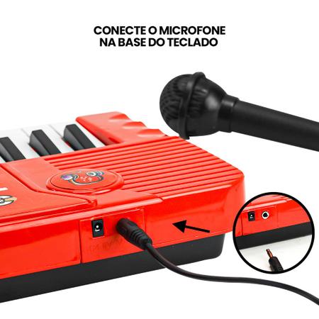 Musicstar - Piano vermelho com 37 teclas e microfone