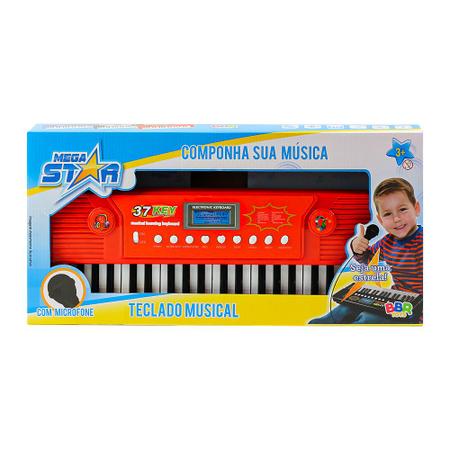 Teclado Infantil com Microfone - Mega Star - Componha sua Música