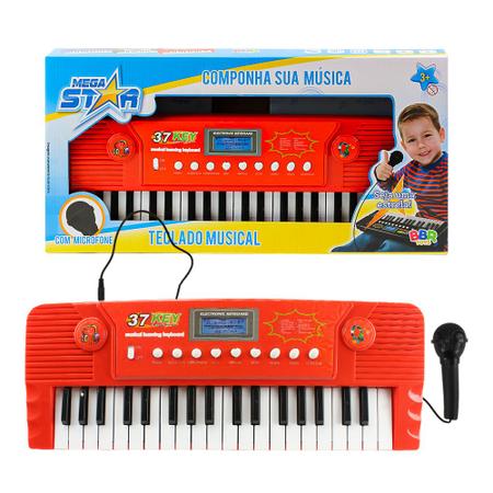 37 teclas criancas teclado eletronico piano com microfone