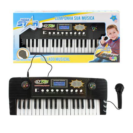 Teclado Piano Com Microfone Infantil